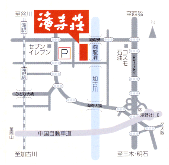 地図：料理旅館　滝寺荘