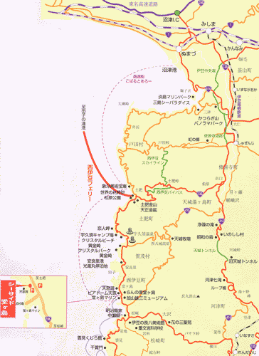 堂ヶ島温泉　シーサイド堂ヶ島への概略アクセスマップ