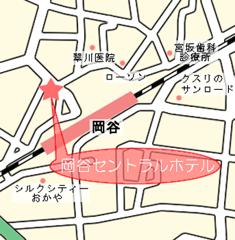 岡谷セントラルホテル　岡谷駅前（ＢＢＨホテルグループ）への概略アクセスマップ