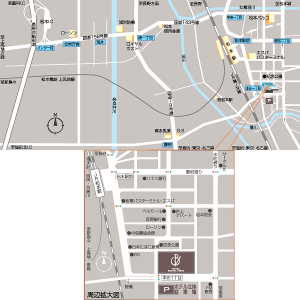 ホテル　ブエナビスタへの概略アクセスマップ