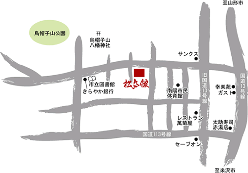 地図：鶴の湯　松島館
