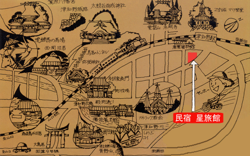 民宿 星旅館の地図画像