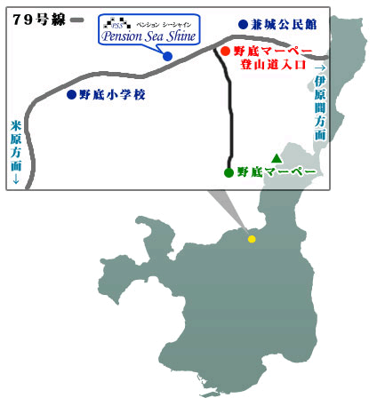 ペンション　シーシャイン　＜石垣島＞への概略アクセスマップ