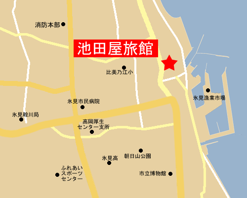 池田屋旅館への概略アクセスマップ