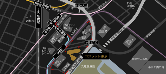 地図：コンラッド東京