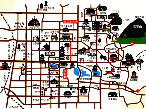 大仏館への概略アクセスマップ
