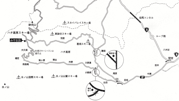 ロッヂ　みやま荘 地図