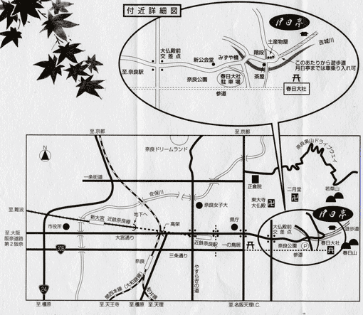 奈良・春日奥山 月日亭の地図画像