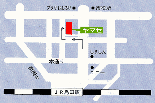ホテルラクーネ島田への概略アクセスマップ