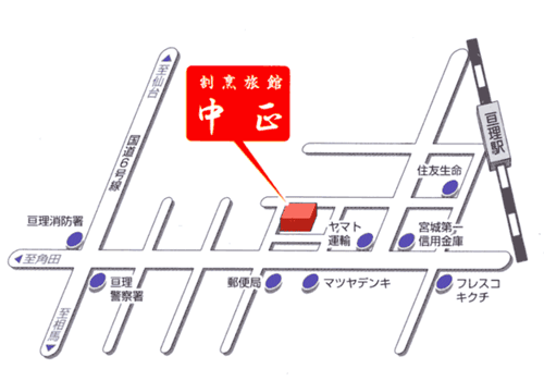 中正旅館への概略アクセスマップ