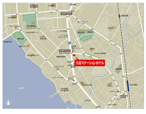 大村ステーションホテルへの概略アクセスマップ