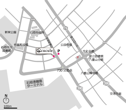 石垣島ホテルククル　＜石垣島＞への概略アクセスマップ