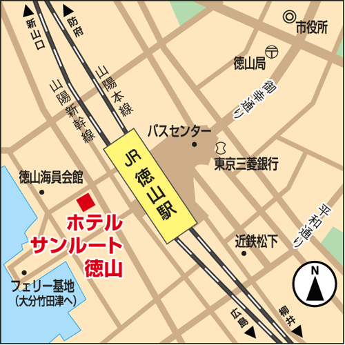地図：ホテルサンルート徳山