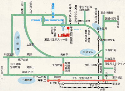 湯西川温泉 民宿 山島屋の地図画像