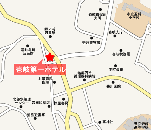 壱岐第一ホテル　＜壱岐島＞への概略アクセスマップ