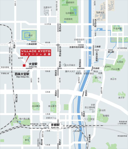 デザイナーズ和室＆大浴場 ヴィラージュ京都の地図画像