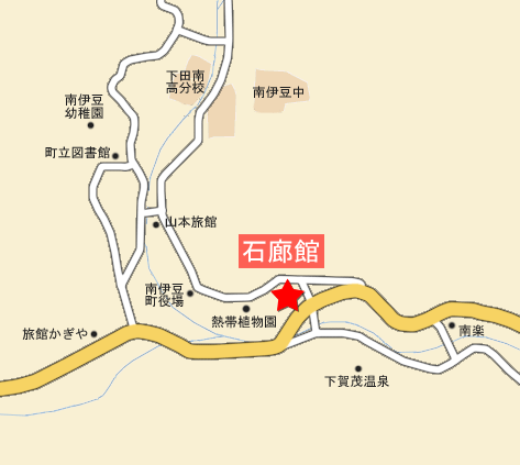地図：宿彩「湯食笑門」の宿　石廊館