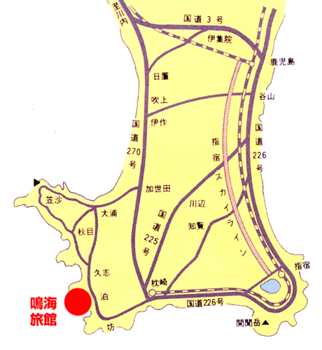 鳴海旅館への概略アクセスマップ
