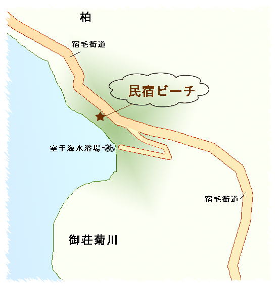 民宿 ビーチの地図画像