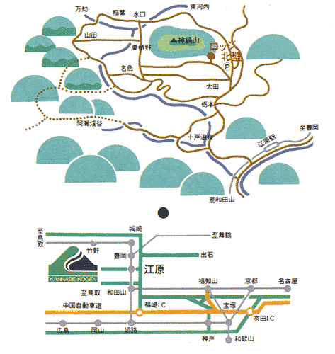ロッヂ北壁への概略アクセスマップ
