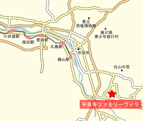 地図：平泉寺ファミリーヴィラ