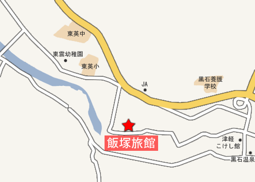 地図：温湯温泉　飯塚旅館