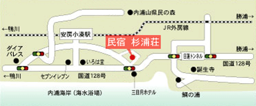 民宿　杉浦荘 地図