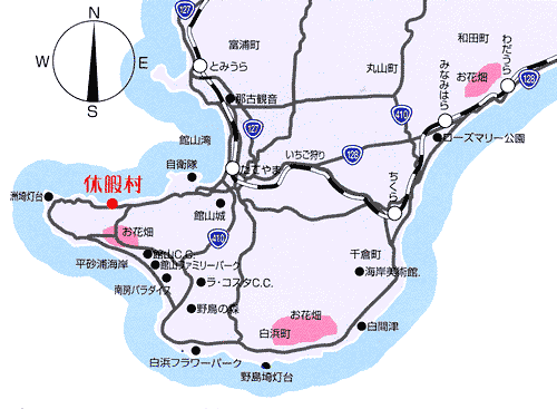 館山温泉 休暇村 館山の地図画像