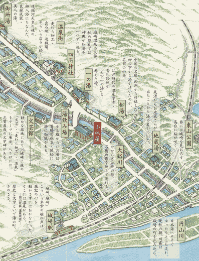 地図：城崎温泉　小林屋