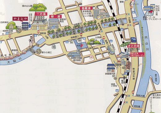 城崎温泉　大和屋への概略アクセスマップ