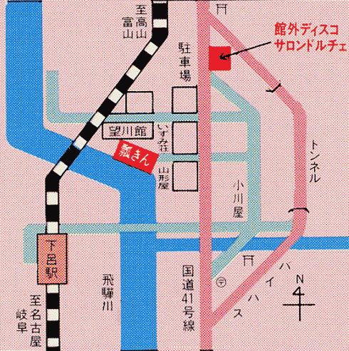 下呂温泉　旅館　瓢きん 地図