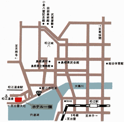 地図：松江しんじ湖温泉　ホテル一畑
