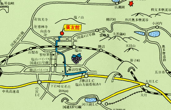 元湯　廣友館への概略アクセスマップ