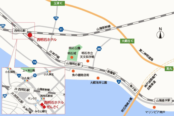 西明石ホテル 地図