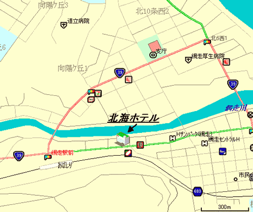 網走　北海ホテル 地図