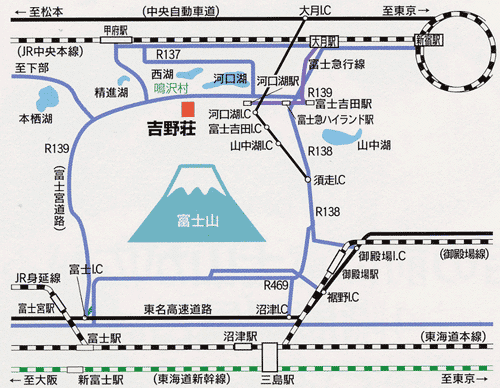 リゾートイン吉野荘への概略アクセスマップ
