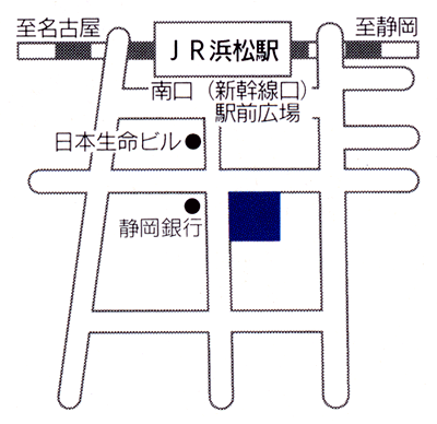 ホテルアセント浜松への概略アクセスマップ