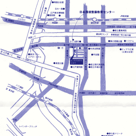 ビジネスホテル　トキワへの概略アクセスマップ