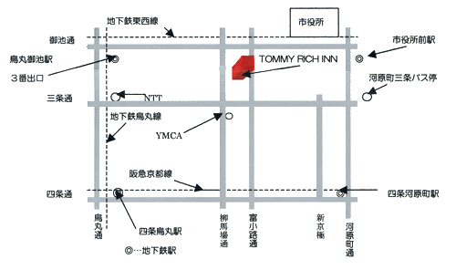 シティーペンション トミーリッチイン京都の地図画像