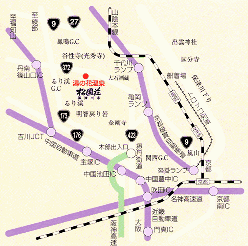 湯の花温泉 松園荘 保津川亭の地図画像