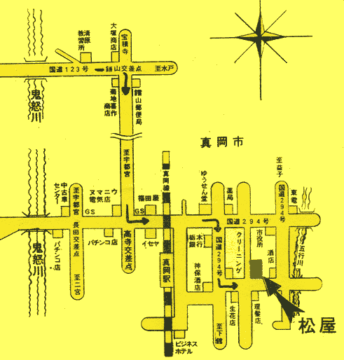 松屋旅館＜栃木県＞への概略アクセスマップ
