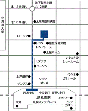 アパホテル〈ＴＫＰ札幌駅北口〉ＥＸＣＥＬＬＥＮＴへの概略アクセスマップ