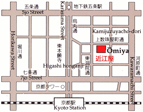 観光旅館ホテル近江屋への概略アクセスマップ