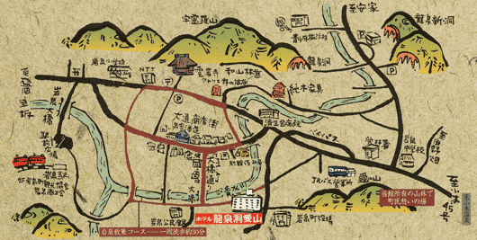 地図：ホテル龍泉洞愛山