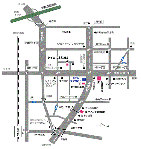 地図：前橋ホテルサンカント