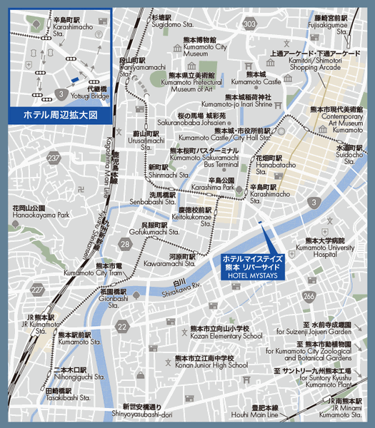 地図：ホテルマイステイズ熊本　リバーサイド