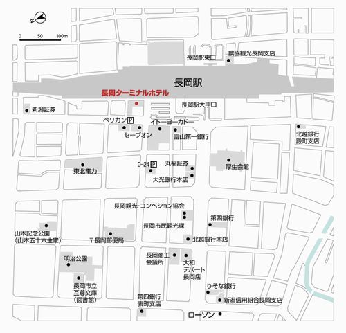 長岡ターミナルホテルへの概略アクセスマップ