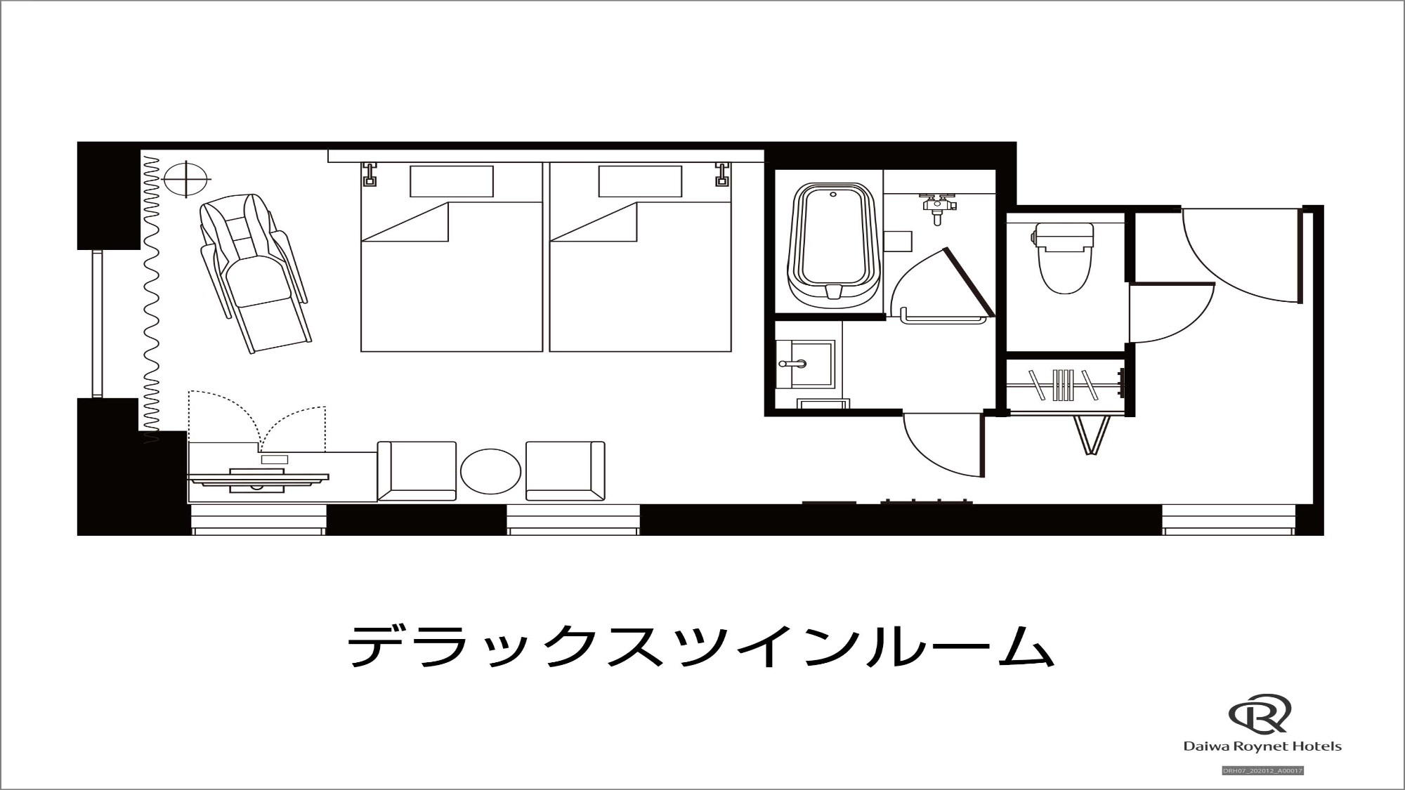 【アネックス棟】デラックスツイン間取り