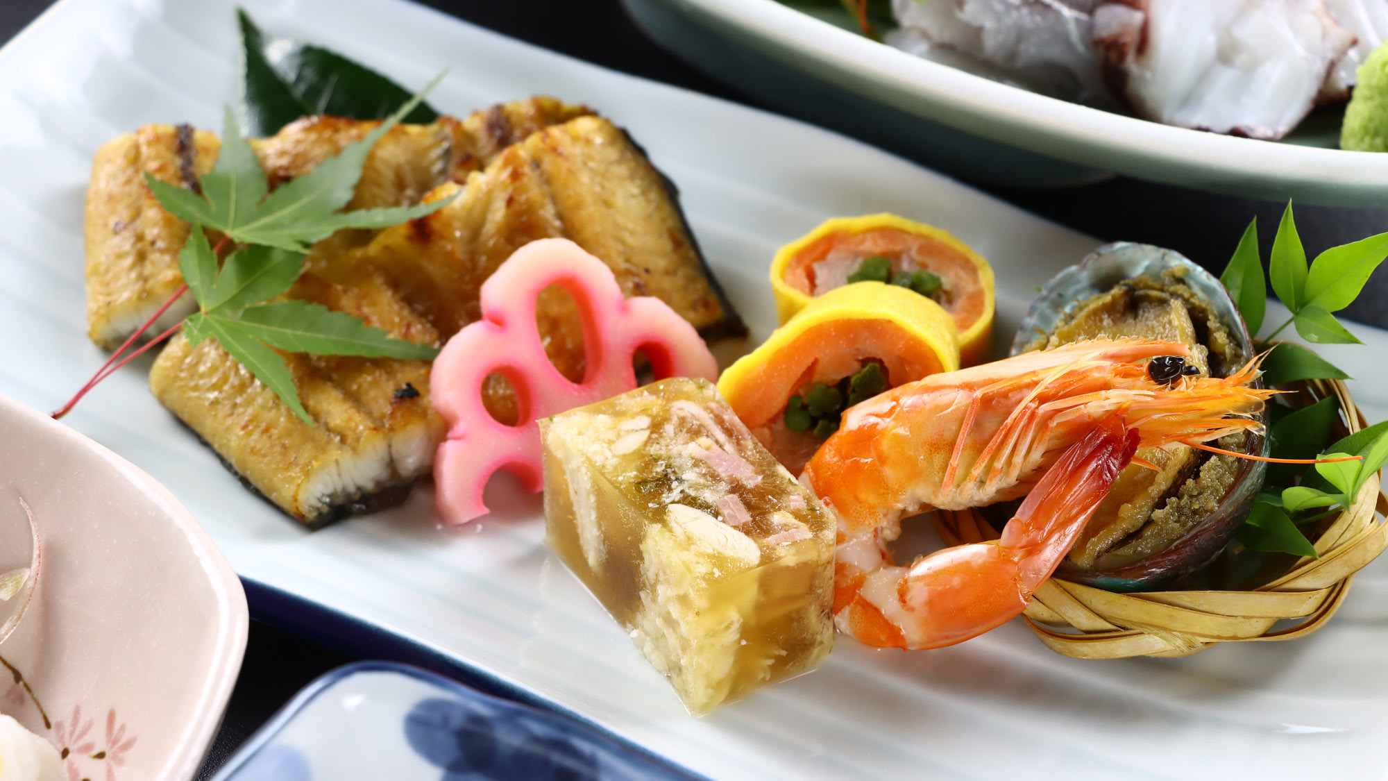 【料理 〜夏〜】うなぎの白正油焼き、鮑の旨煮 等