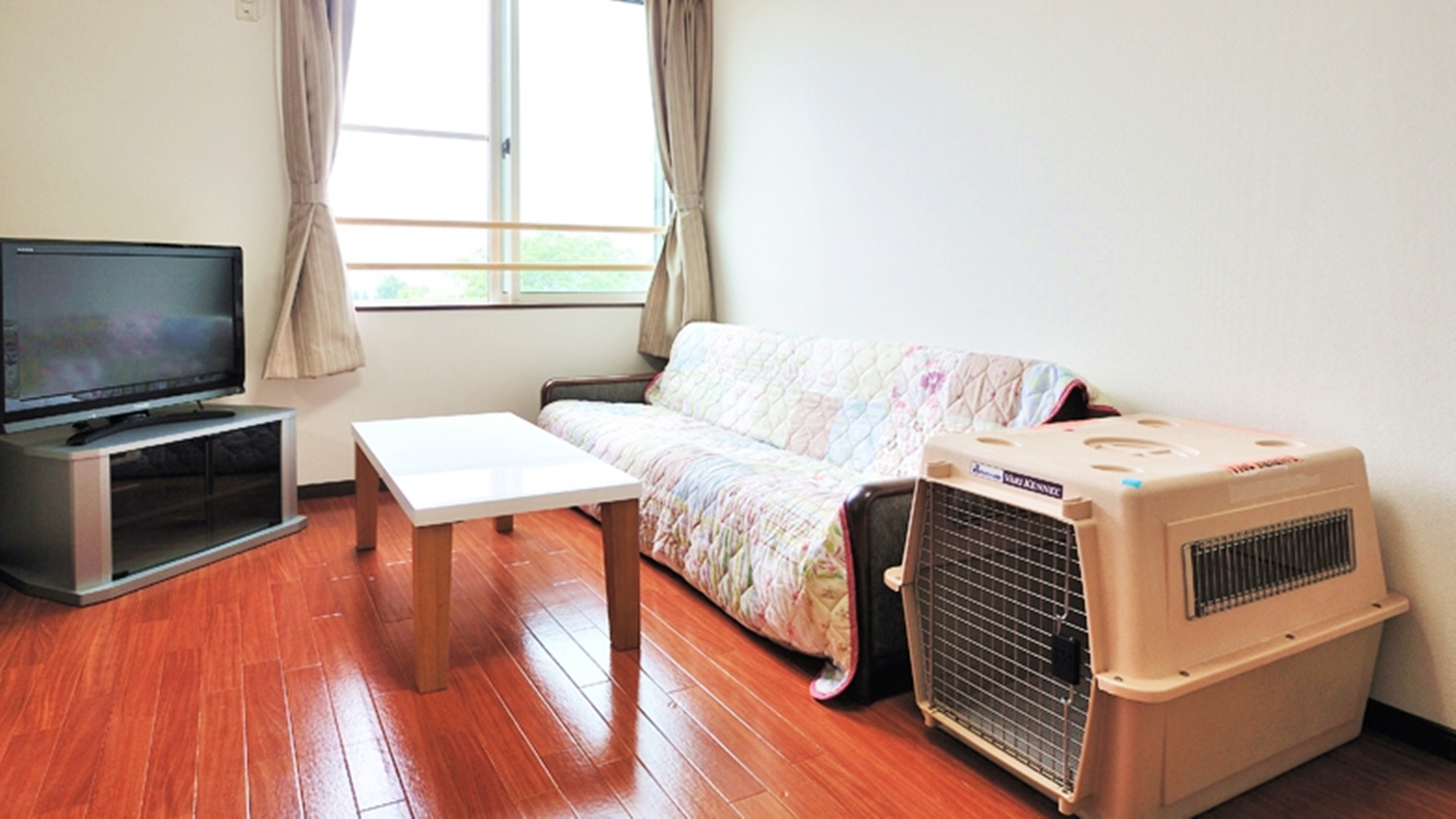 *ツイン（客室一例）/お部屋の床は、ペットが歩きやすい床材を使用しております。